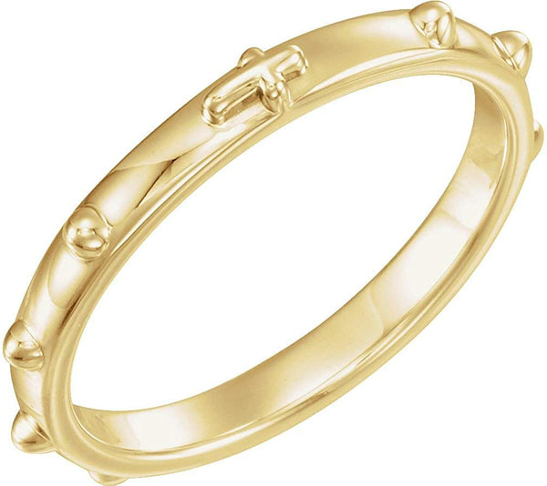 10k Yellow Gold 2.50mm Rosary Ring, Size 10