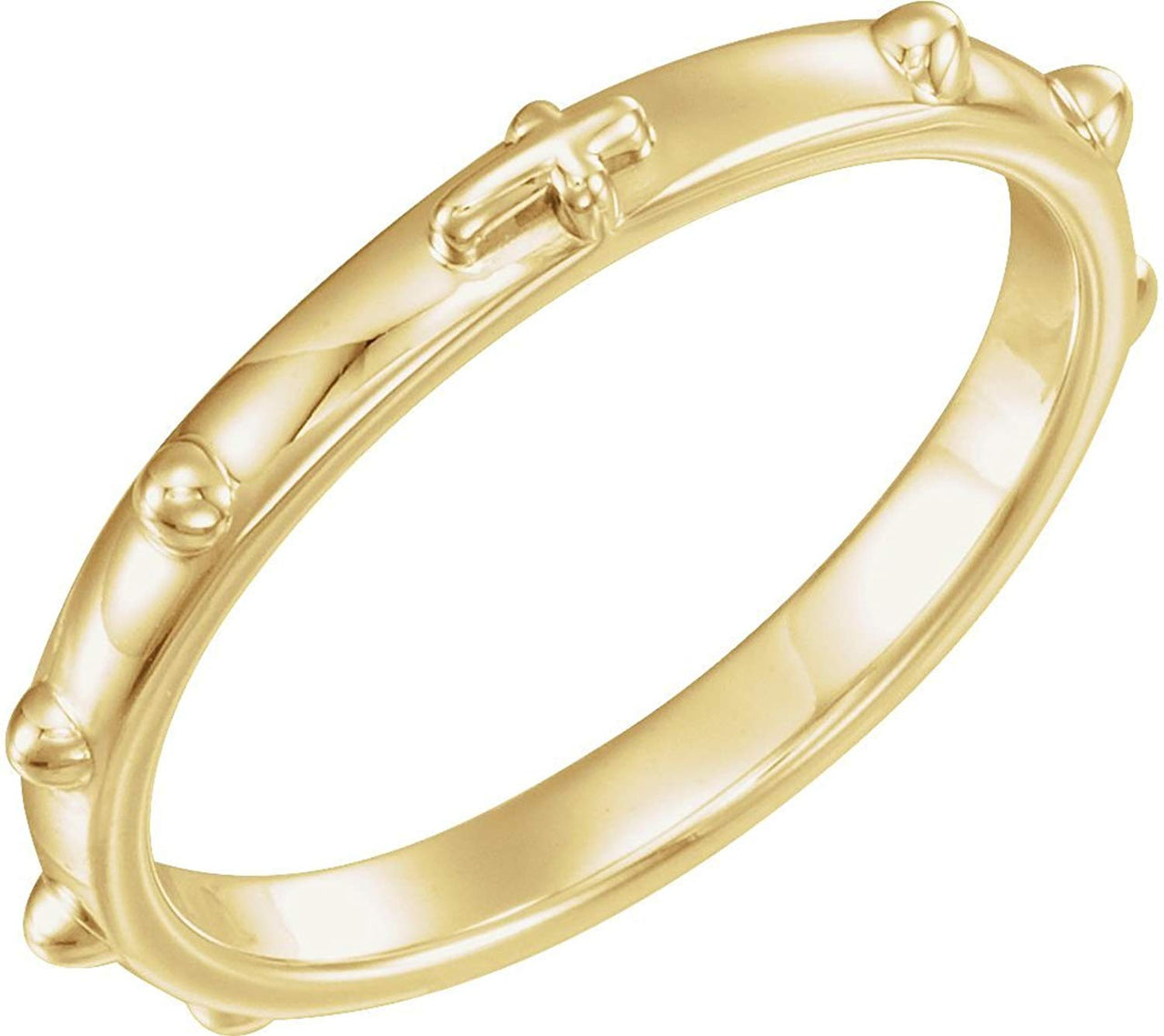 18k Yellow Gold 2.50mm Rosary Ring Size 7