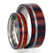 Titanium Pinstripe Ring, Ironwood, His and Hers Wedding Band Set, M10.5-F9.5