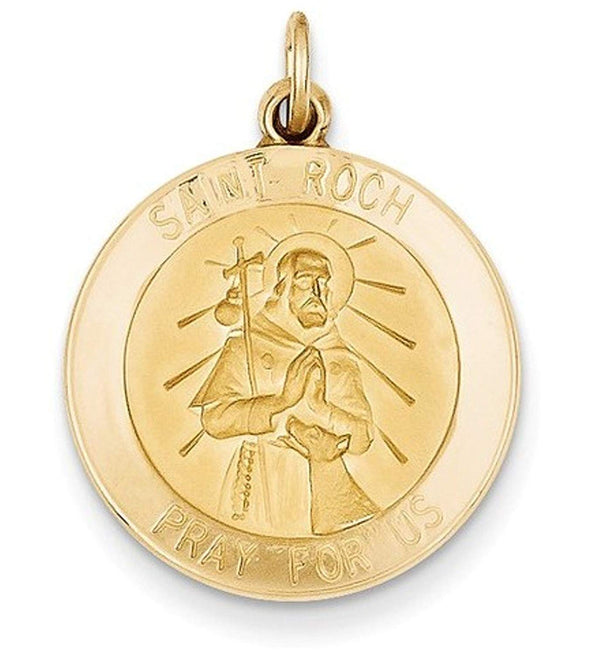 14k Yellow Gold St. Roch Medal Pendant