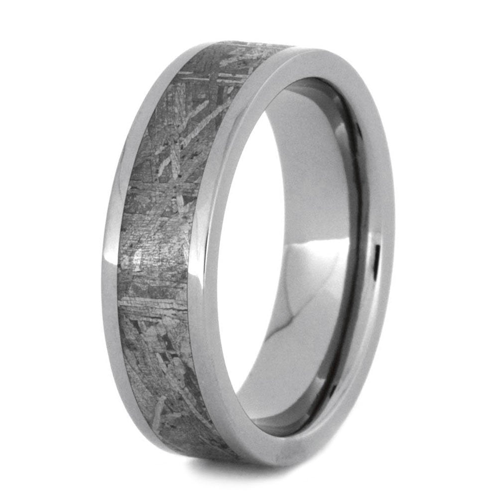 Gibeon Meteorite Inlay 6mm Comfort-Fit Titanium Band and Sizing Ring, Size, 11