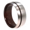 Bolivian Rosewood Sleeve and Pinstripe 8mm Comfort Fit Brushed Titanium Band