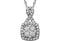 Diamond Halo Cluster 14K White Gold Pendant Necklace, 18" (3/4 Cttw)