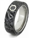 Black Diamond, Black and White Composite Mokume Gane 6mm Comfort-Fit Matte Titanium Wedding Band, Size 10