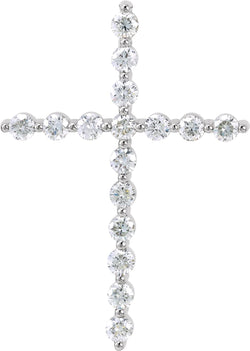 Platinum Diamond Cross Pendant (1.25 Ctw, G-H Color, I1 Clarity)