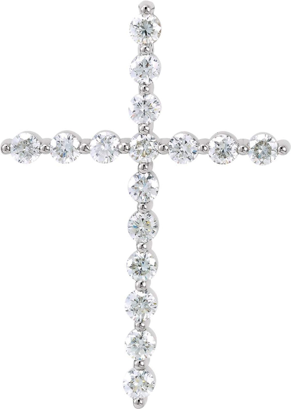 Platinum Diamond Cross Pendant (1.625 Ctw, G-H Color, I1 Clarity)