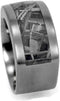 Square Gibeon Meteorite Inlay 10mm Comfort-Fit Matte Titanium Wedding Band, Size 5