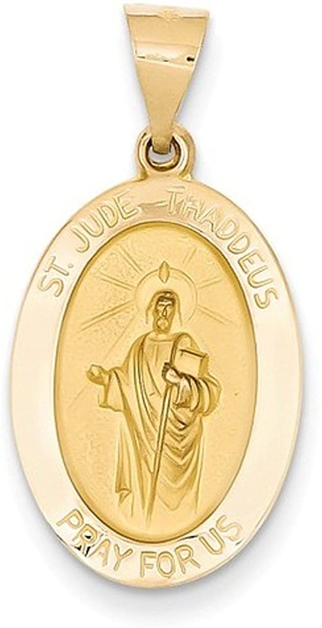 14k Yellow Gold St. Jude Thaddeus Medal Pendant (22X14MM)