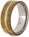 Guitar String, Rowan Wood 8mm Comfort-Fit Titanium Wedding Band, Size 9.75