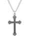 Fancy Trefoil Cross Sterling Silver Necklace, 18"