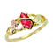 Lab Created Ruby Marquise Wrap Ring, 10k Yellow Gold, 12k Pink and Green Gold Black Hills Gold Motif