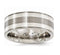 Traction Band Collection Gray Titanium with Argentium Sterling Silver Inlay Grooved 8.5mm Flat Band