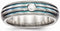 Edward Mirell Titanium Triple Groove Multicolor Anodized White Sapphire 6mm Wedding Band, Size 7