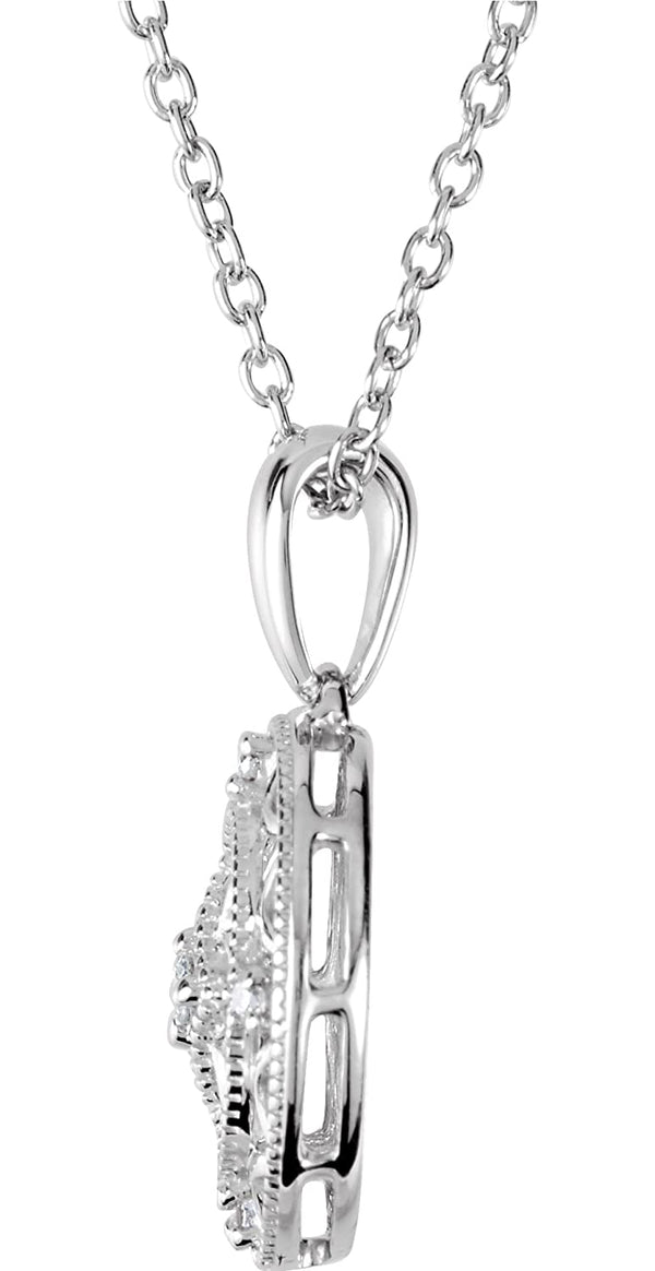5-Stone Diamond Pendant Necklace, Sterling Silver, 18" (.05 Ctw)