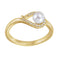 White Freshwater Cultured Pearl, Diamond Bypass Ring, 14k Yellow Gold (5.-5.50 mm)(.7Ctw, G-H Color, I1 Clarity)