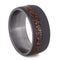 Red Stardust 9mm Comfort-Fit Sandblasted Titanium Wedding Band