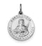 Rhodium-Plated Sterling Silver Spanish St. Lucy Medal Pendant (21X19MM)