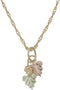 Grape Leaf Cluster Dangle Pendant Necklace, 10k Yellow Gold, 12k Green Gold, 12k Rose Gold Black Hills Gold, 18"