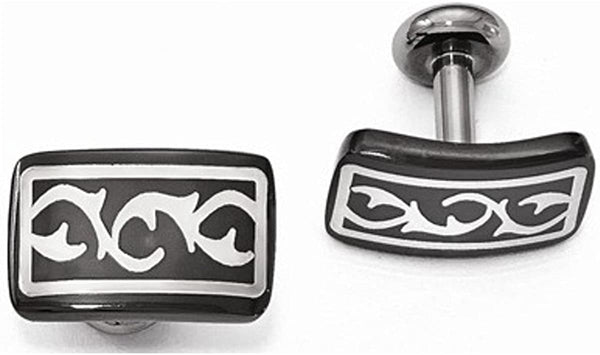 Thorn Collection Black Titanium and Sterling Silver Thorn Cuff Links