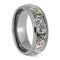 The Men's Jewelry Store (Unisex Jewelry) White Stardust with Meteorite and 14k Yellow Gold 7mm Comfort-Fit Titanium Band