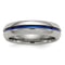 Edward Mirell Titanium Blue-Anodized Center 6mm Comfort-Fit Band