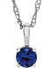 Children's Blue Sapphire 'September' Birthstone 14k White Gold Pendant Necklace, 14"