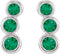 Emerald Three-Stone Ear Climbers, Sterling Silver