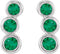 Platinum Emerald Three-Stone Ear Climbers