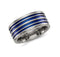 Edward Mirell Titanium Blue Anodized Grooved 10mm Closed Back Band