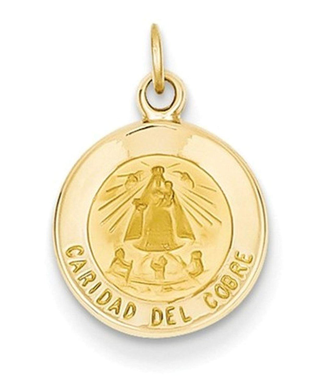 14k Yellow Gold Our Lady Of Cuba Medal Charm(18X12MM)