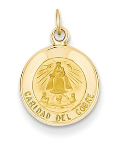 14k Yellow Gold Our Lady Of Cuba Medal Charm(18X12MM)
