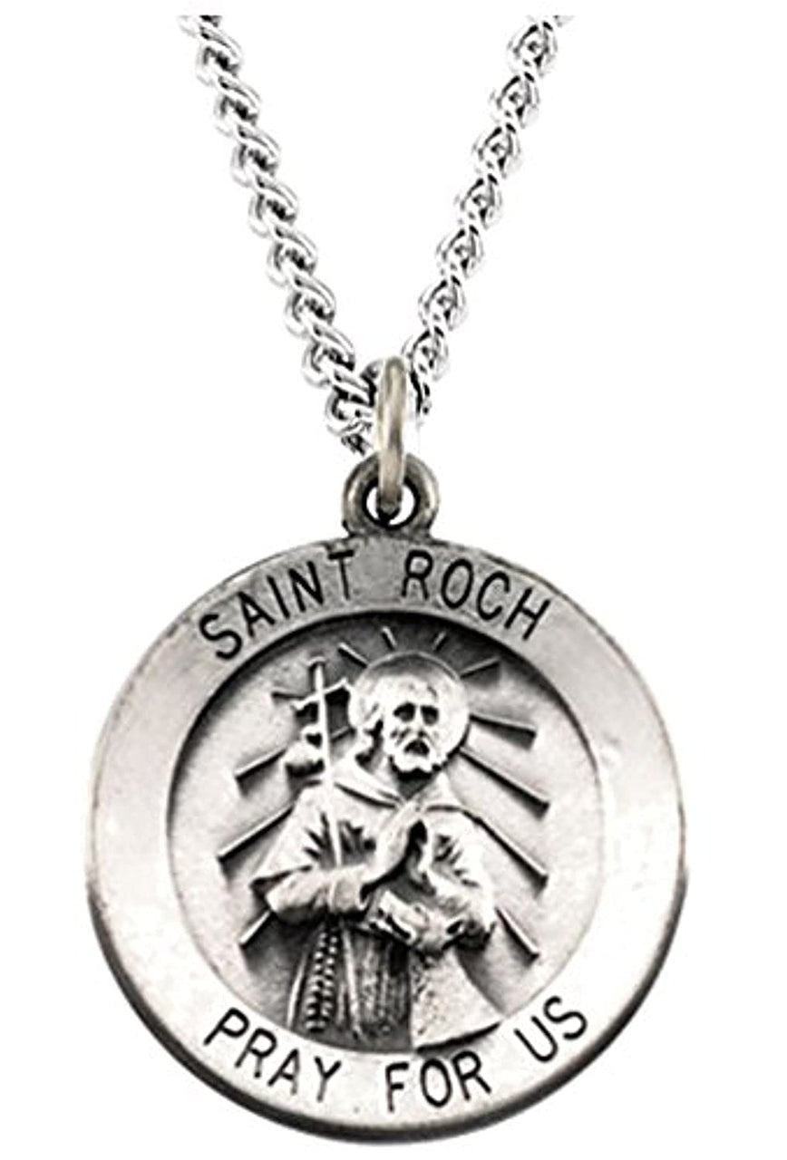 Sterling Silver St. Roch Necklace, 18" (14.75MM)