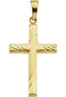 14k Yellow Gold Engraved Cross Pendant (24x16 MM)