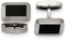 Stainless Steel Stain-Brushed Black IP Rectangle Cuff Links