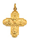 14k Yellow Gold Four-Way Medal (24.4x21.5 MM)