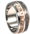 Deer Antler, Gibeon Meteorite, 14K White Gold 10mm Comfort-Fit Interchangeable Titanium Wedding Band, Size 12.5