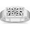 Lotus Flower 8mm Semi-Polished 14k White Gold Band, Size 6