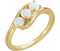 Opal Cabochon 3-Stone Past, Present, Future Ring, 14k Yellow Gold