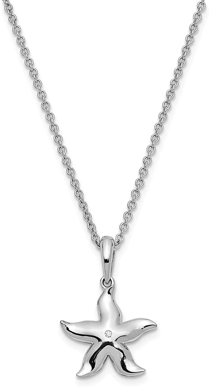 Girl's CZ 'Make A Difference' Pendant Necklace, Rhodium-Plated Sterling Silver, Adjustable 14-18" (15x13MM)