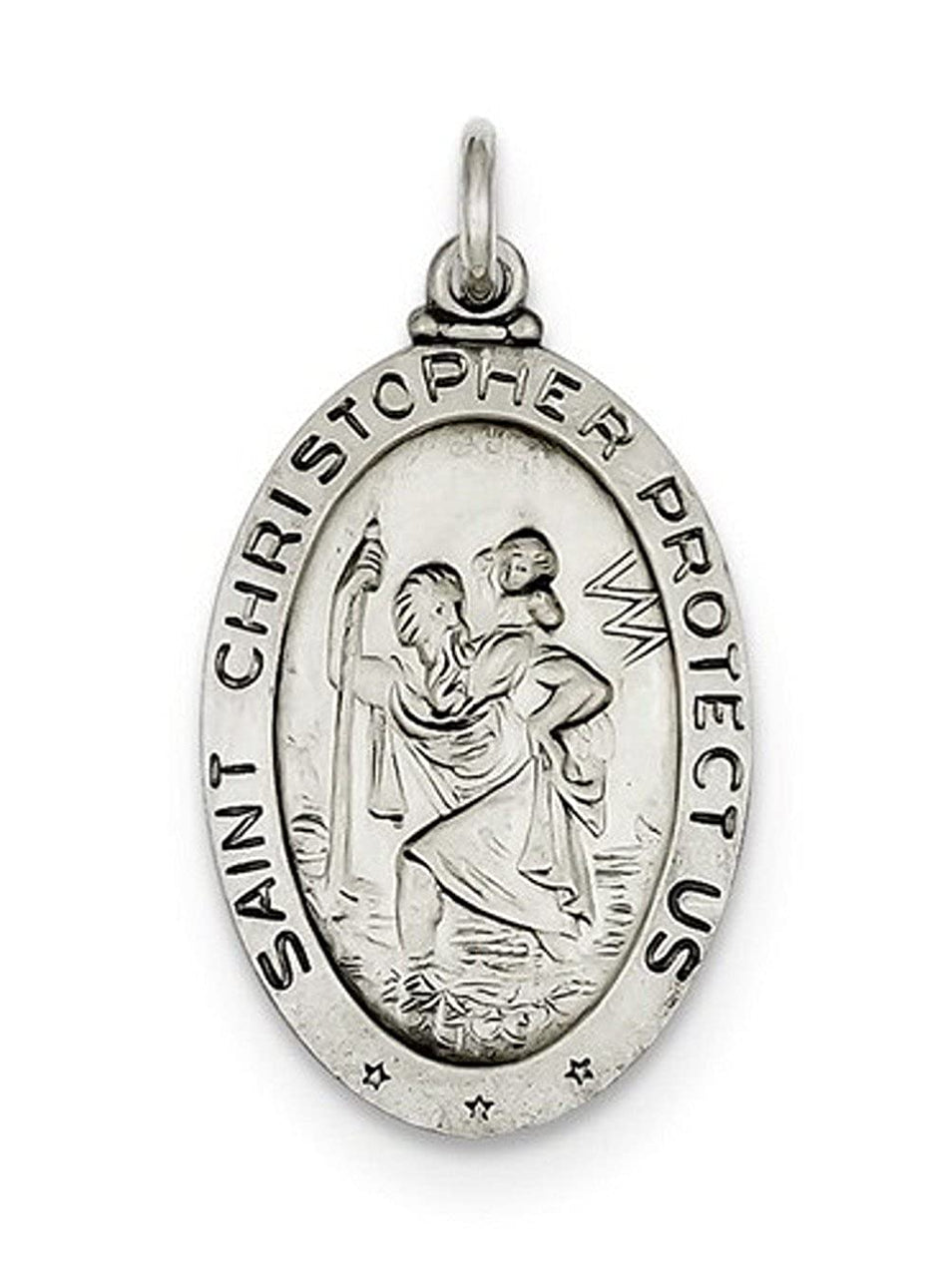 Sterling Silver St. Christopher Hockey Medal (30X15MM)