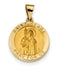 14k Yellow Gold St. Clare Hollow Medal Pendant (19X19MM)