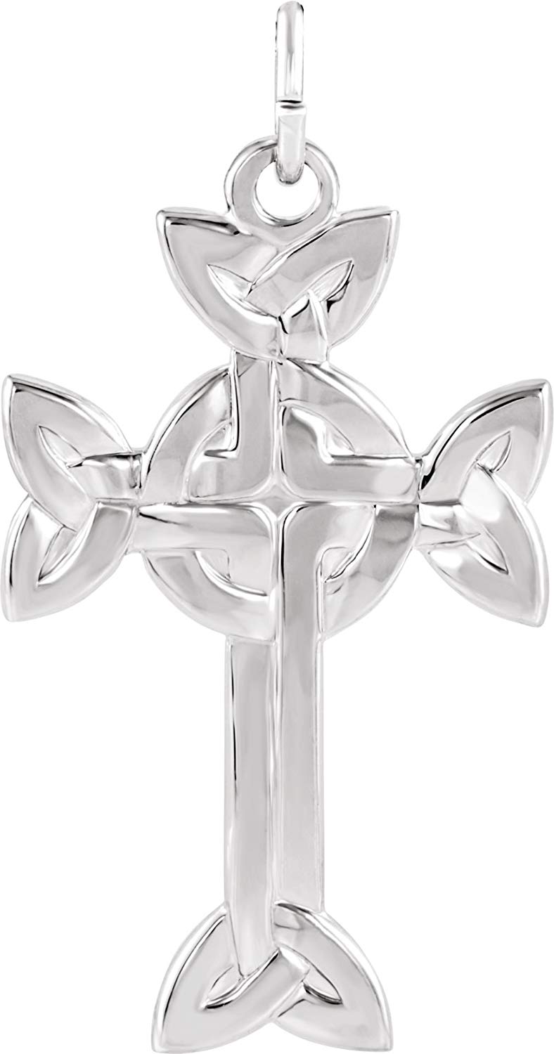Celtic Knot Design Moline Cross Sterling Silver Pendant (31.25x20 MM)