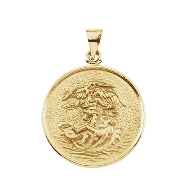 18k Yellow Gold St. Michael Medal (13 MM)