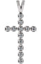 12-Stone Diamond Cross Pendant, Rhodium-Plated 14k White Gold (.18 Ctw, G-H Color, SI1 Clarity)