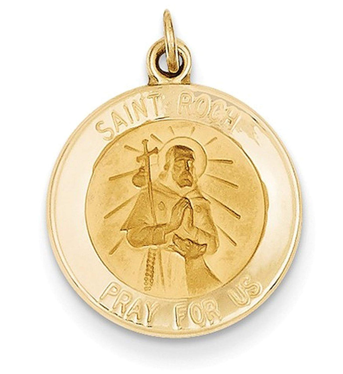 14k Yellow Gold St. Roch Medal Charm (19X12MM)