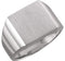 Men's Brushed Signet Semi-Polished 10k X1 White Gold Ring (12mm) Size 6