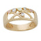 Three-Stone Diamond Journey Band, 10k Yellow Gold, 12k Green and Rose Gold Black Hills Gold Motif (.125 Ctw)