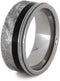 The Men's Jewelry Store (Unisex Jewelry) Meteorite, Ebony Wood, Guitar String 8mm Comfort-Fit Titanium Band, Size 10.5