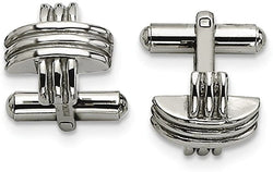 Stainless Steel Fancy X Cuff Links, 14X15MM