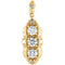 Diamond 3-Stone Pendant, 14k Yellow Gold (0.33 Ctw, G-H Color, I1 Clarity)